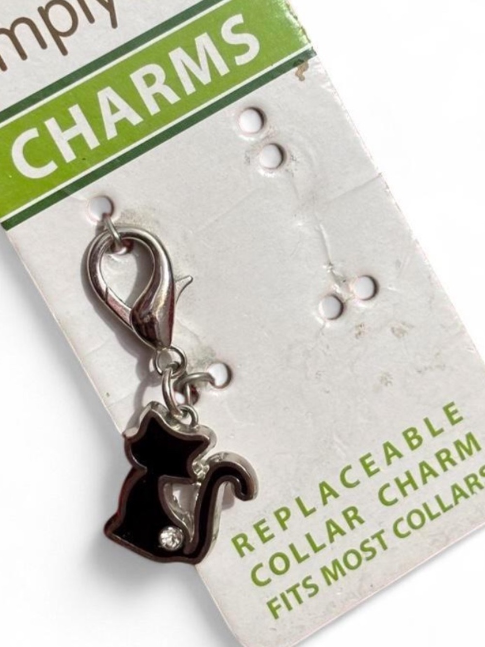 Black Cat Collar Charm with Lobster Clasp